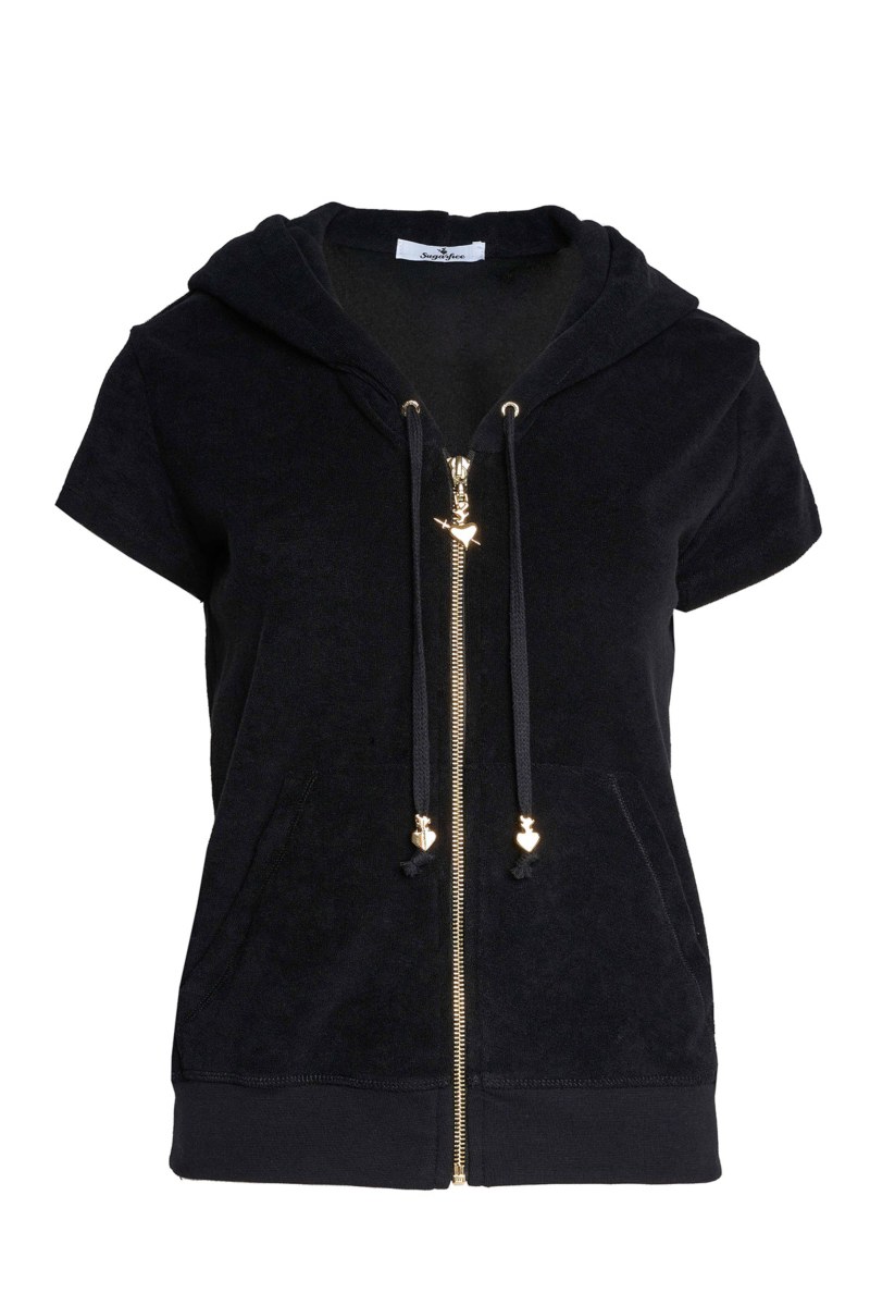 SHORT SLEEVED HOODIE TERRY JACKET-23813004-110