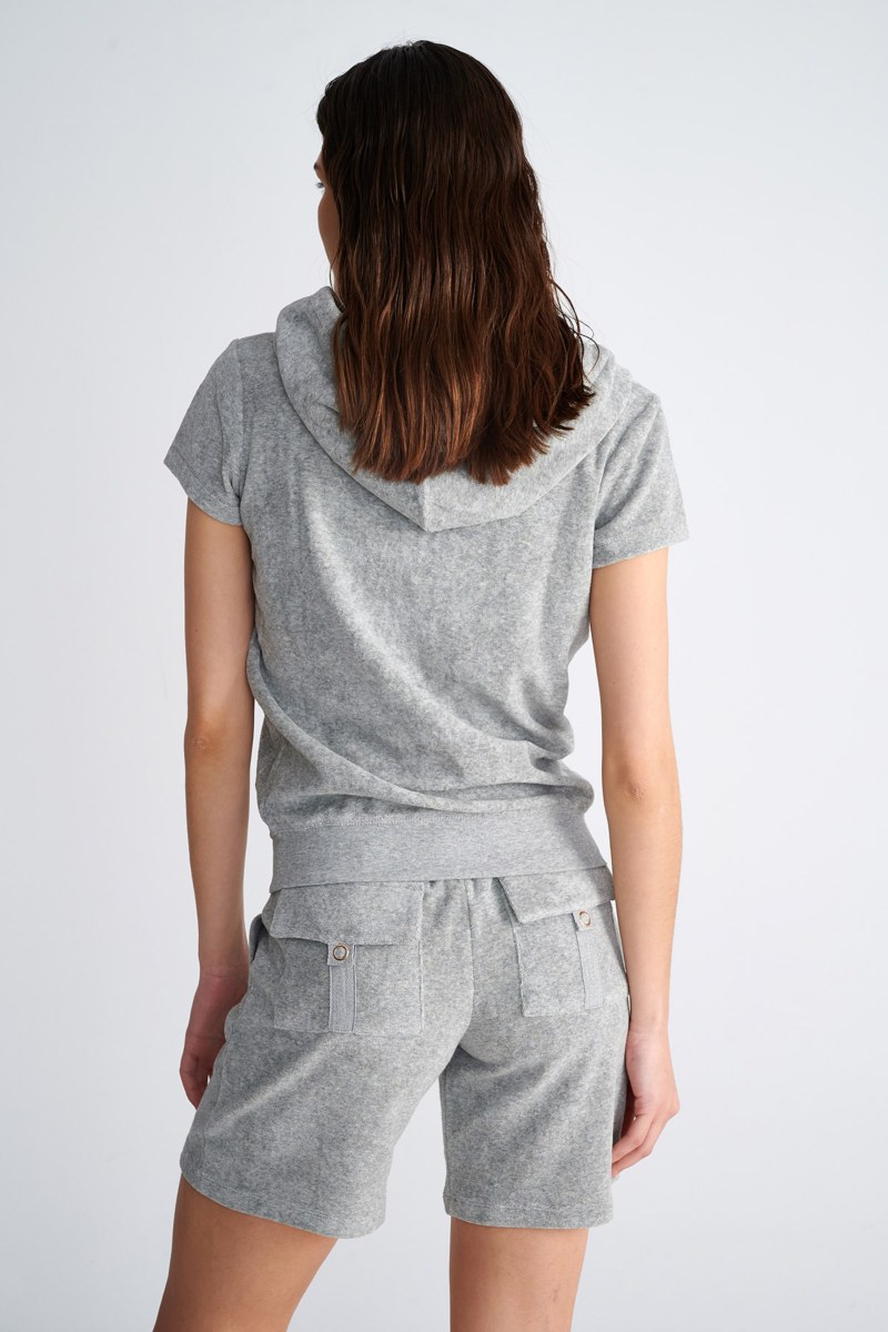 SHORT SLEEVED HOODIE TERRY JACKET-23813004-210