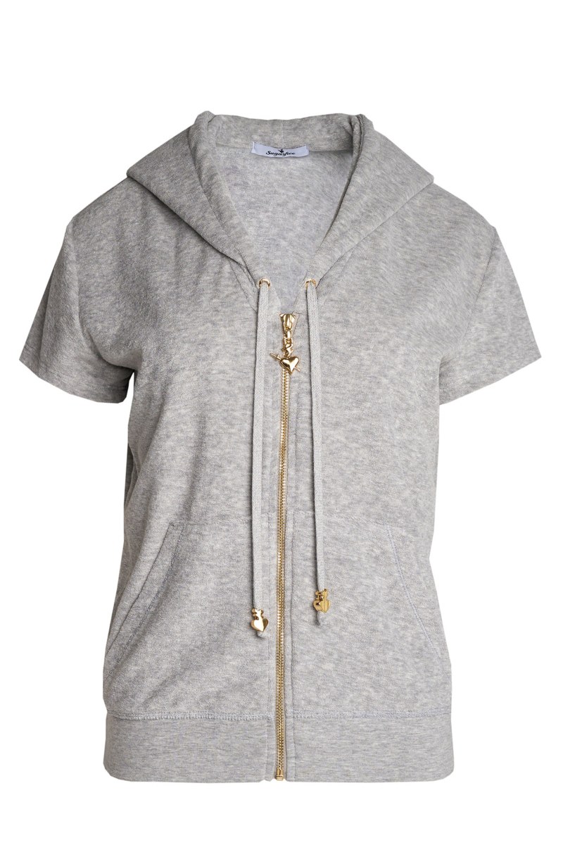 SHORT SLEEVED HOODIE TERRY JACKET-23813004-210