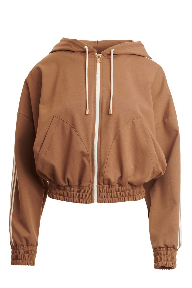 EXCLUSIVE CROPPED COTTON JACKET WITH STRIPES AT SLEEVES-23813014-311