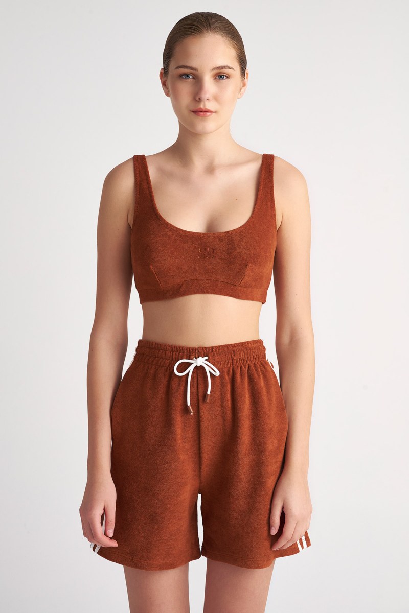 EXCLUSIVE TERRY CROPPED TOP WITH LOGO DESIGN-23818134-330