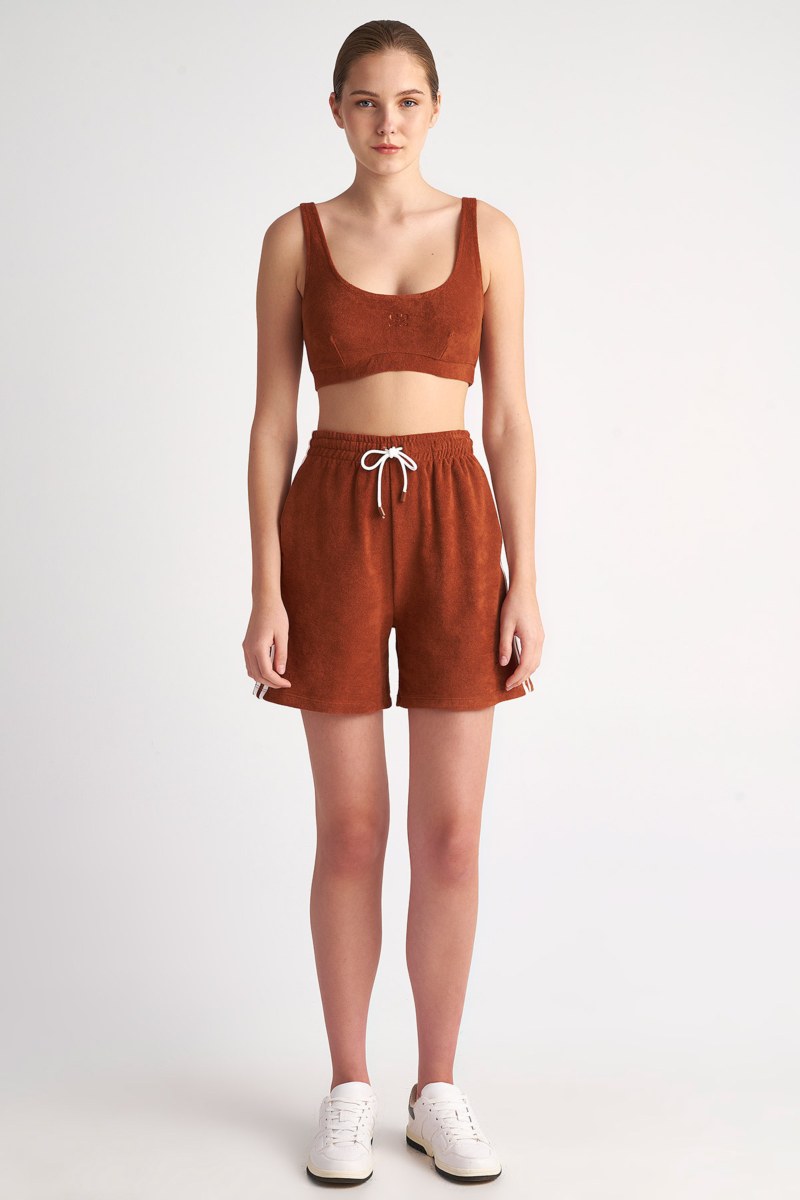 EXCLUSIVE TERRY CROPPED TOP WITH LOGO DESIGN-23818134-330