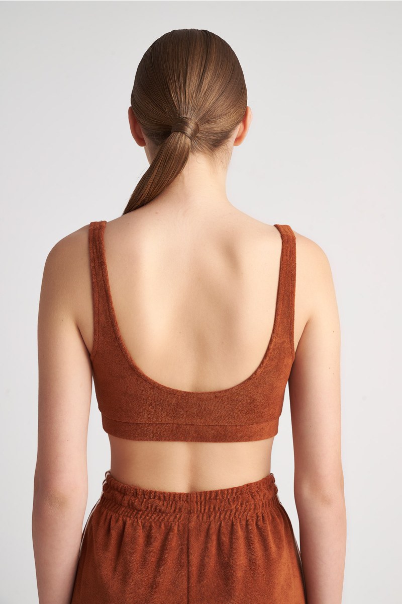 EXCLUSIVE TERRY CROPPED TOP WITH LOGO DESIGN-23818134-330