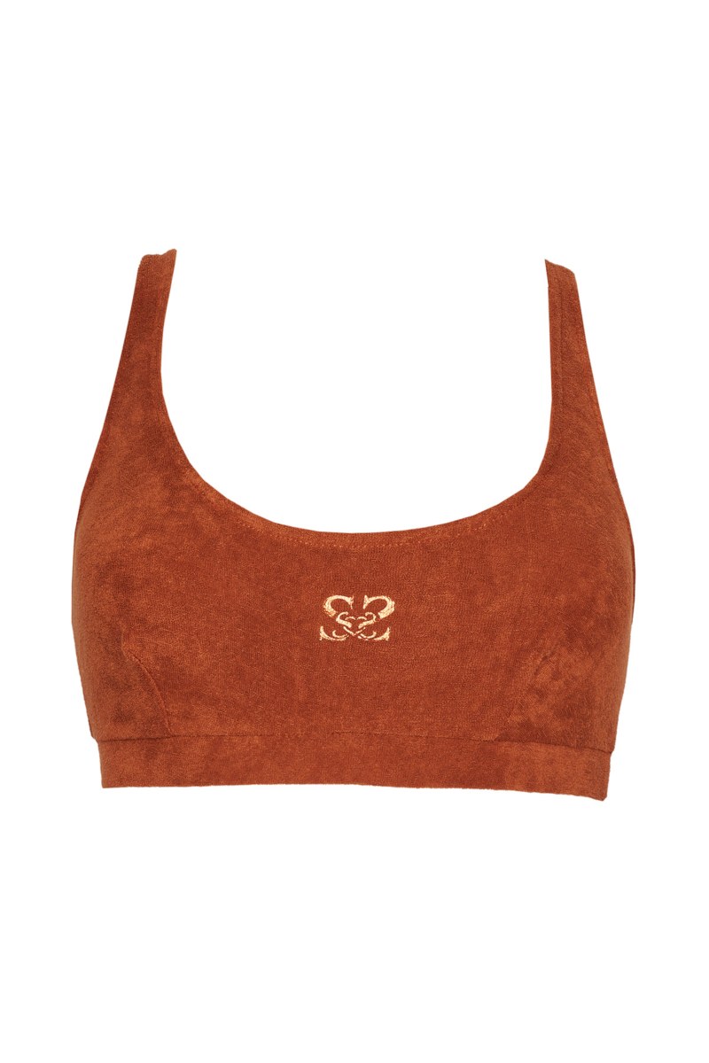 EXCLUSIVE TERRY CROPPED TOP WITH LOGO DESIGN-23818134-330