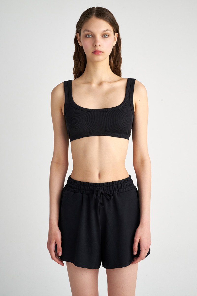 COTTON CROPPED RIB BRALETTE-23818141-110