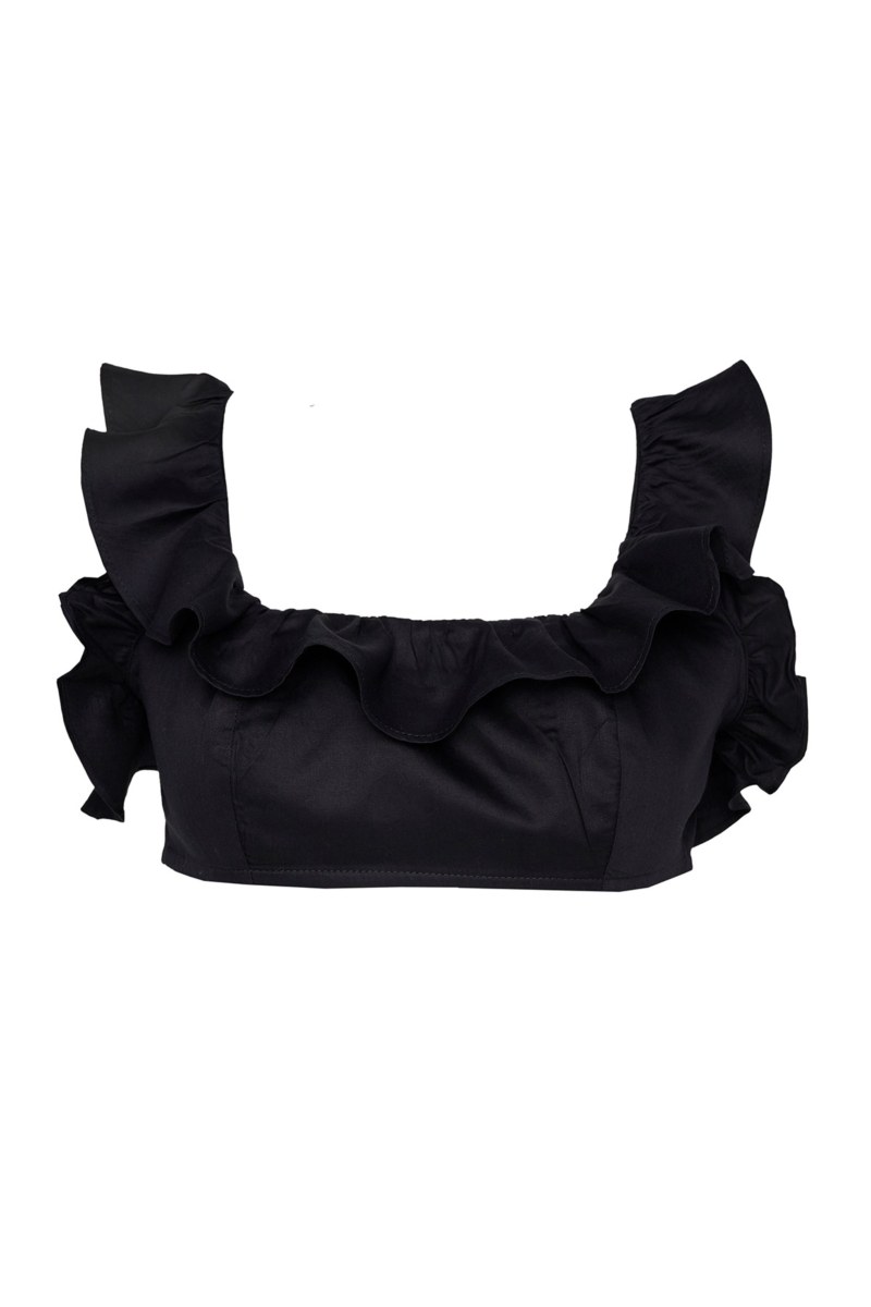 COTTON RUFFLED CROP TOP-23818180-110