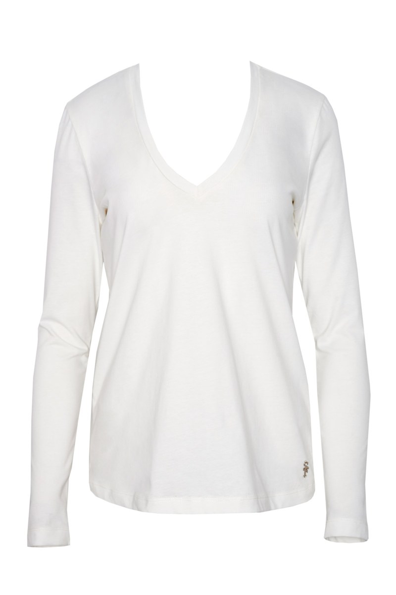 COTTON BASIC TOP IN 'V' NECKLINE-23832033-102