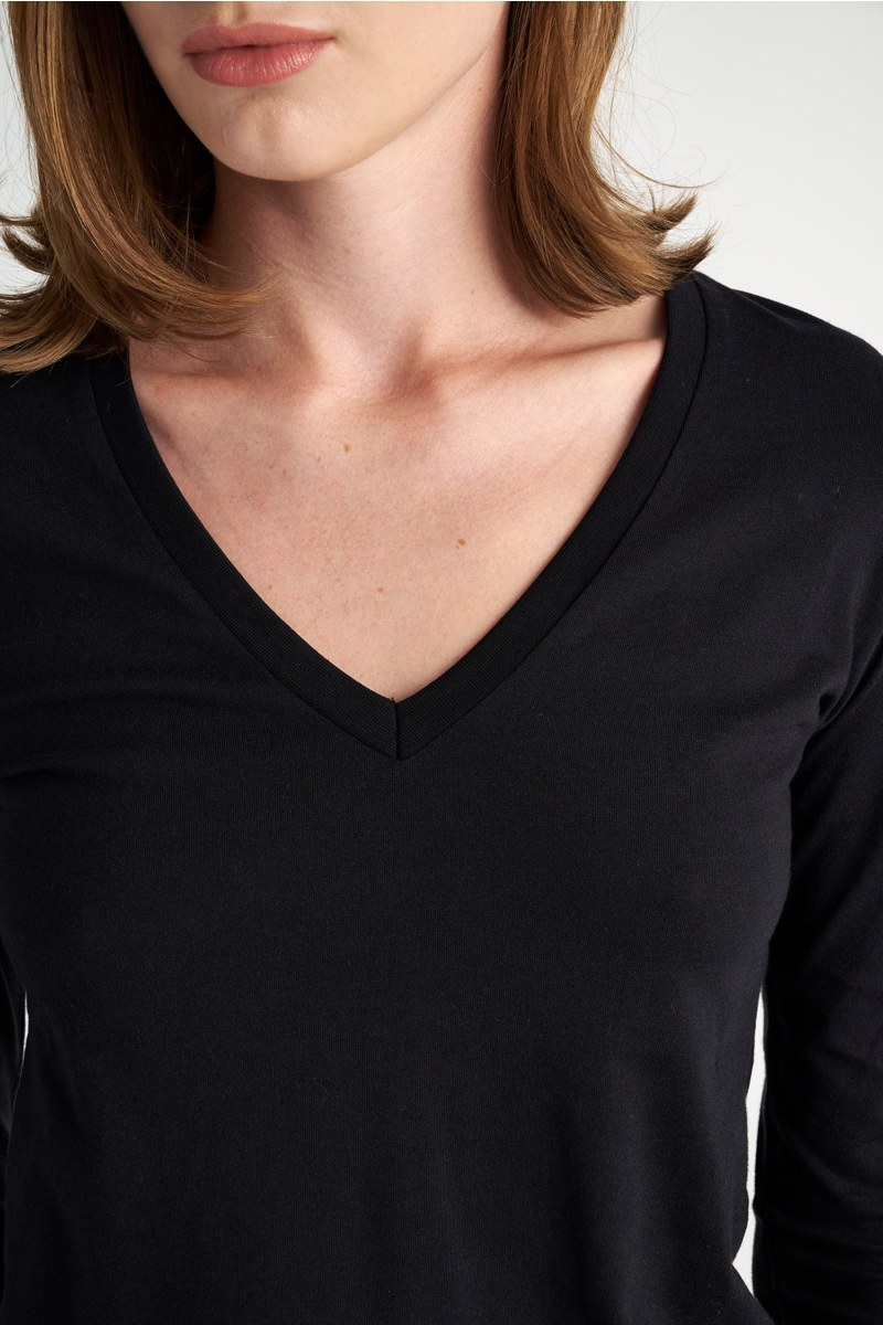 COTTON BASIC TOP IN 'V' NECKLINE-23832033-110
