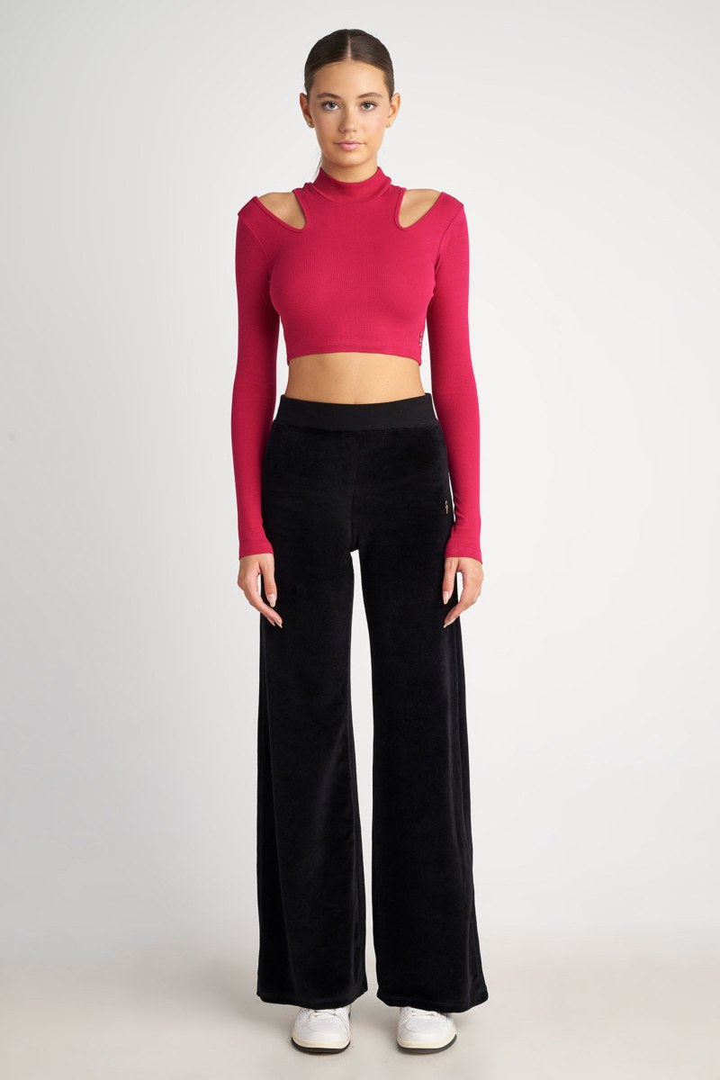 CROPPED HIGH NECK RIB TOP-23832137-715