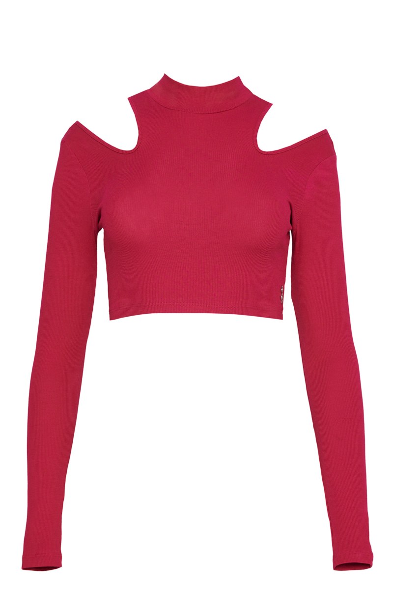 CROPPED HIGH NECK RIB TOP-23832137-715