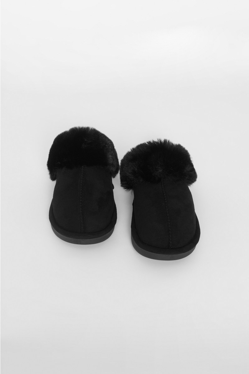 FAUX FUR PLATFORM SLIPPERS-23839065-110