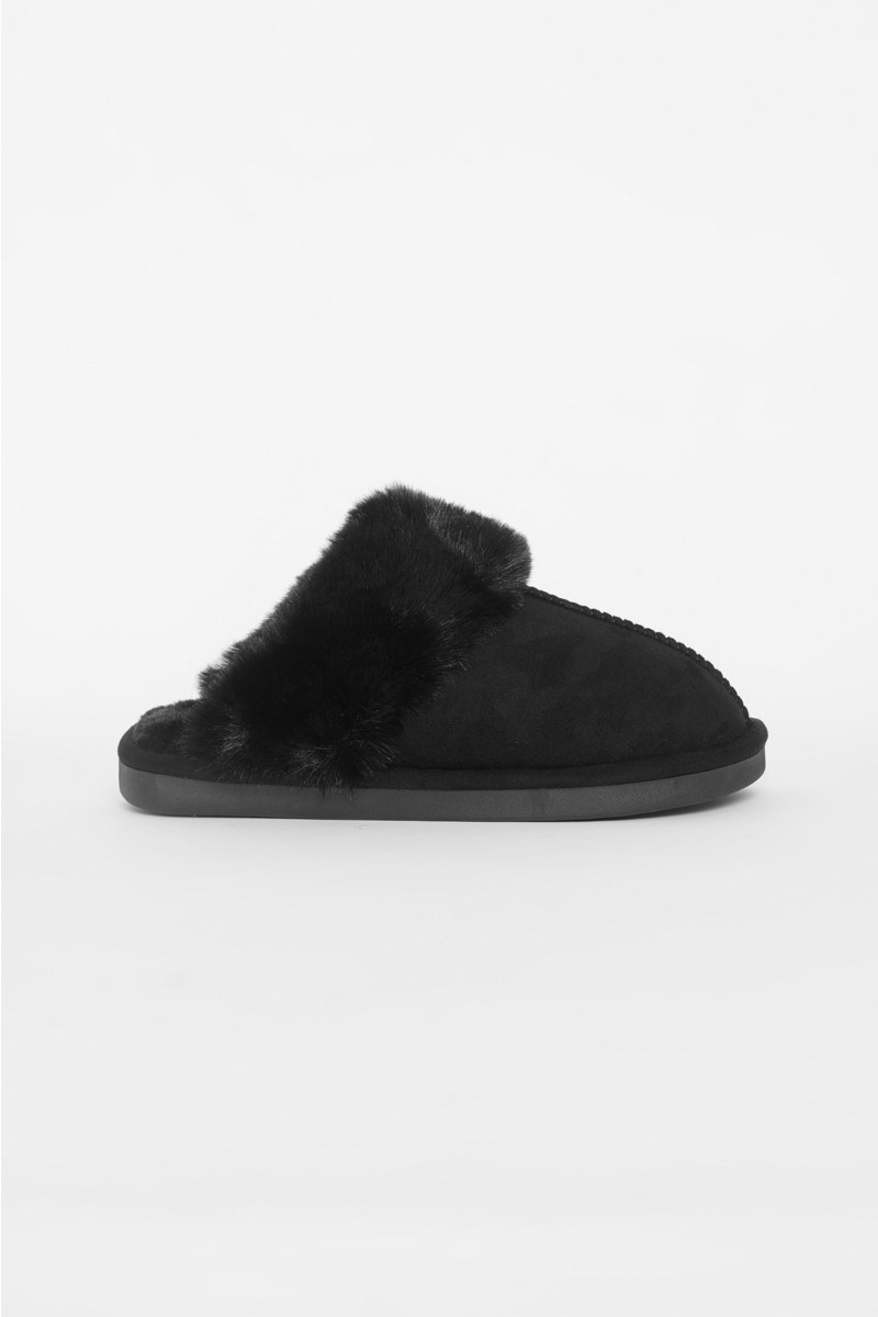 FAUX FUR PLATFORM SLIPPERS-23839065-110