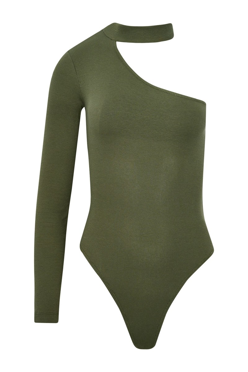 RIBBED ONE-SHOULDER BODYSUIT-23866039-915