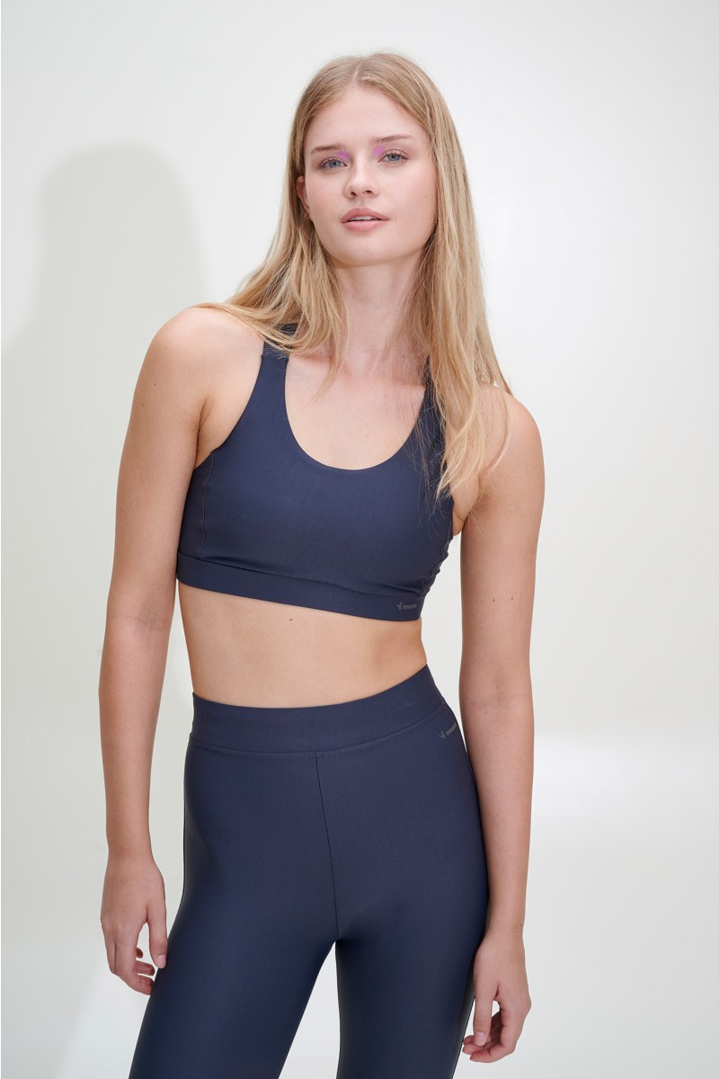 SATIN TOUCH SPORTS BRA WITH STRAPPY CROSSED BACK-23868007-920