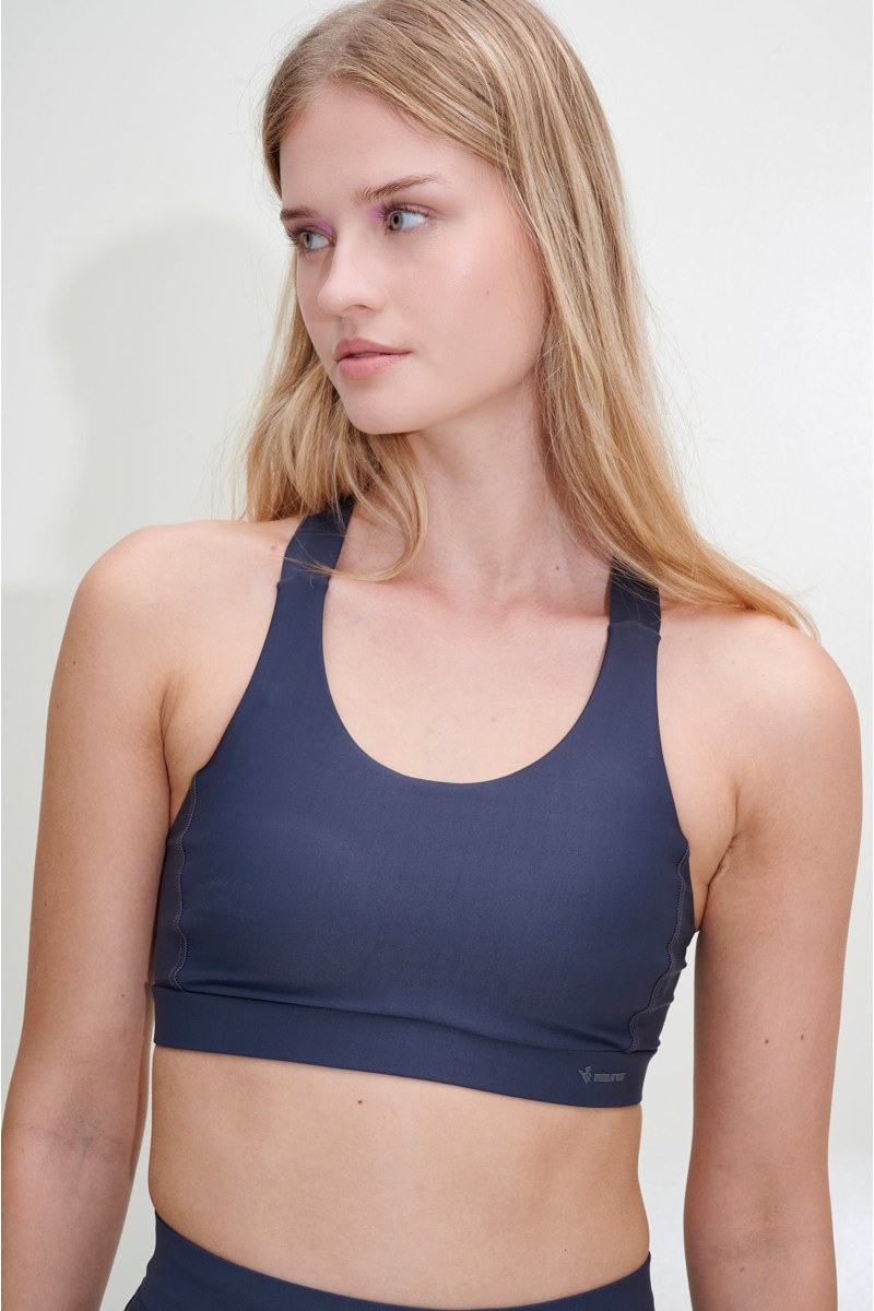 SATIN TOUCH SPORTS BRA WITH STRAPPY CROSSED BACK-23868007-920