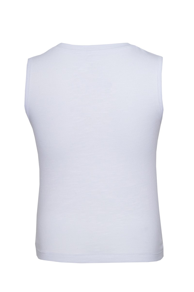 STRASS EMBELLISHED COTTON SLEEVELESS TOP FOR GIRLS-24612046-102