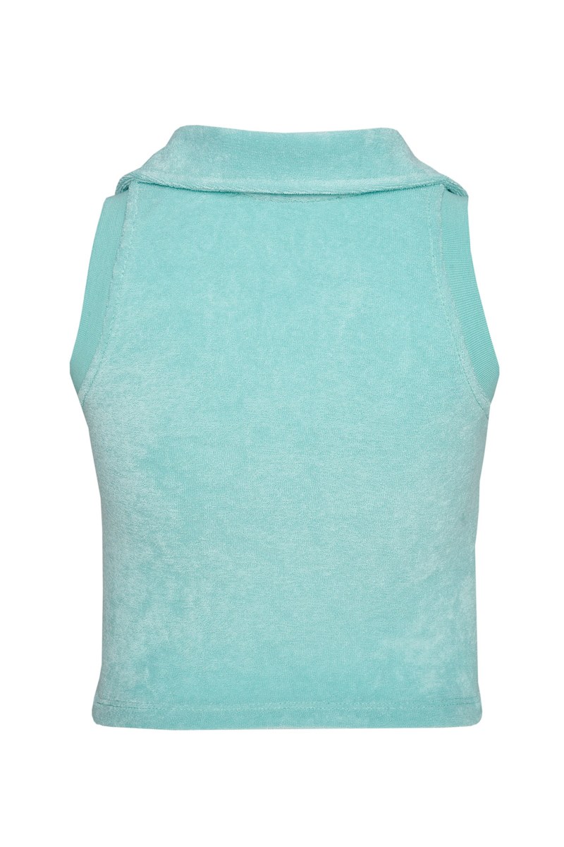 SLEEVELESS POLO STYLE TERRY TOP FOR GIRLS-24612100-421