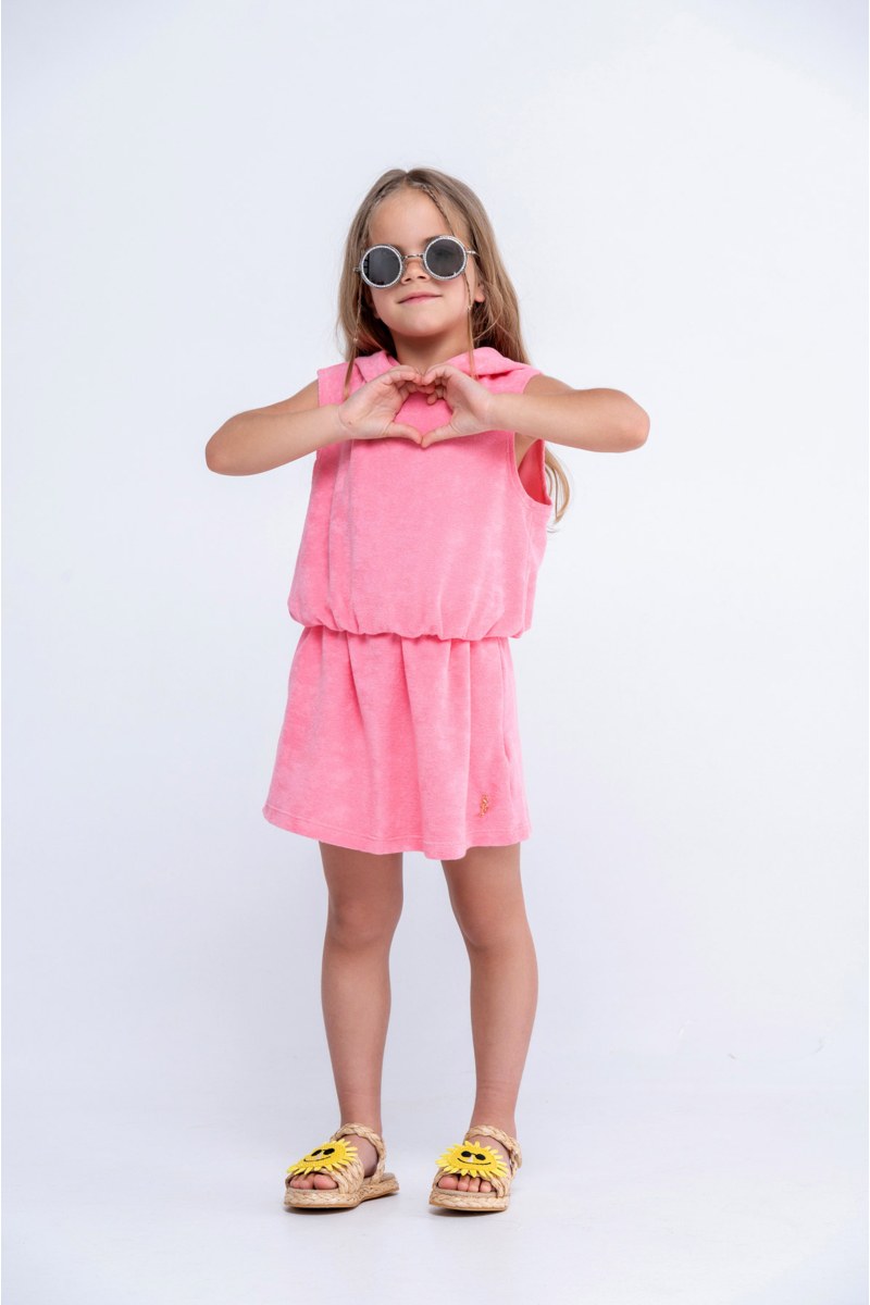TERRY HOODIE MINI DRESS FOR GIRLS-24614131-722