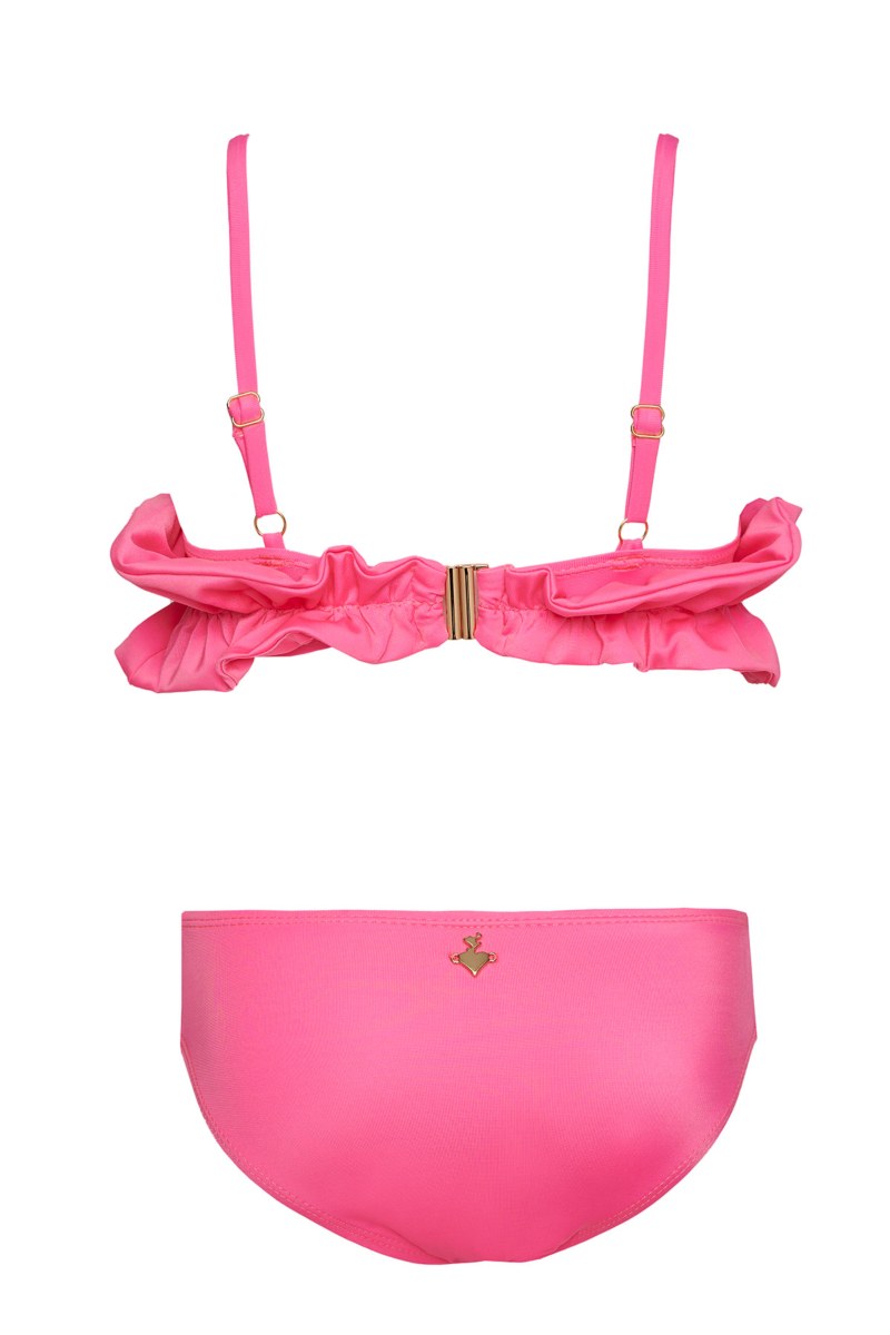 MONOCHROME RUFFLED BIKINI SET FOR GIRLS-24616040-715