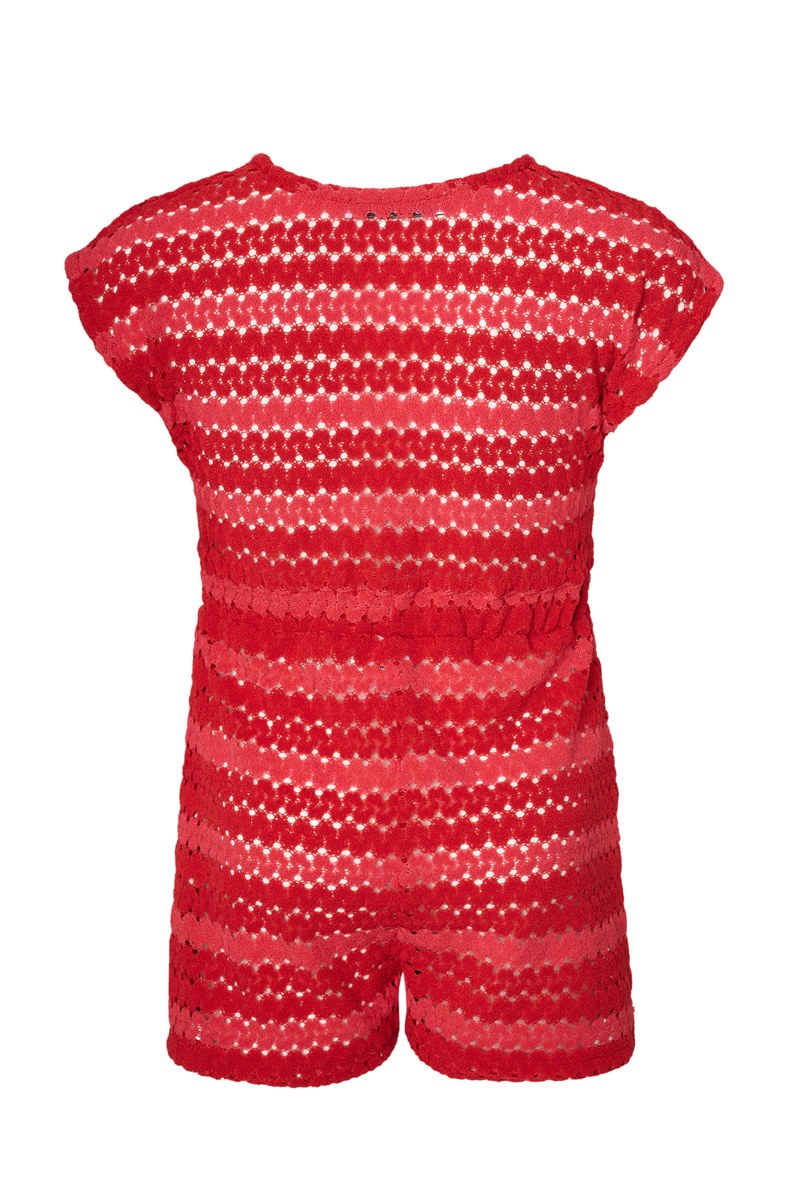 PRINTED SEMI-SHEER CROCHET JUMPSUIT FOR GIRLS-24618090-631