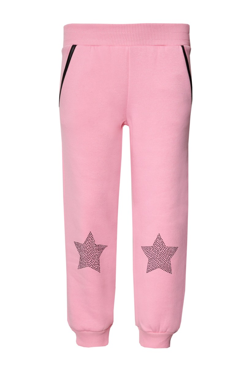 STRASS EMBELLISHED CUFFED COTTON PANTS FOR GIRLS-24631051-710