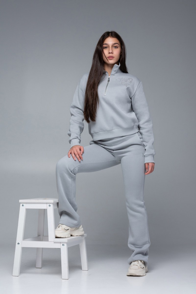 STRASS EMBELLISHED FLARED COTTON PANTS FOR TEENS-24631071-200