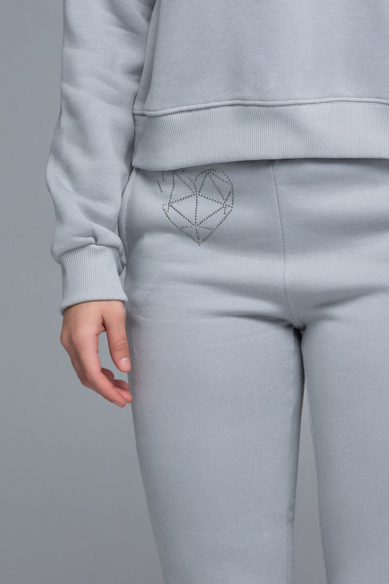 STRASS EMBELLISHED FLARED COTTON PANTS FOR TEENS-24631071-200