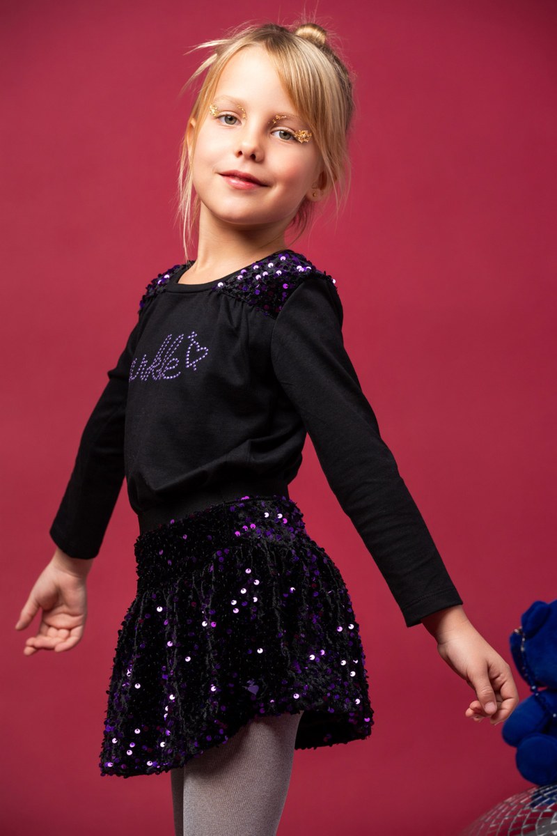 EMBELLISHED LONG SLEEVED COTTON TOP FOR GIRLS-24632027-110