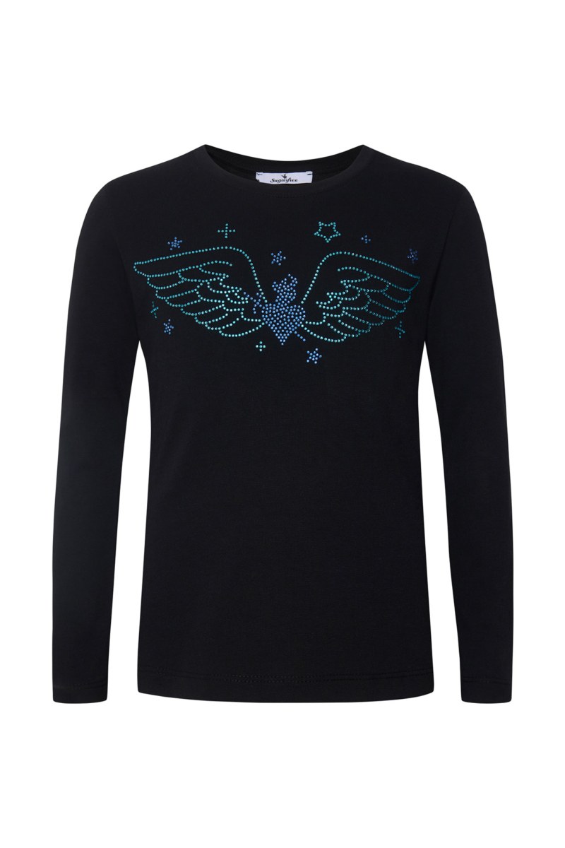 EMBELLISHED LONG SLEEVED COTTON TOP FOR GIRLS-24632029-110