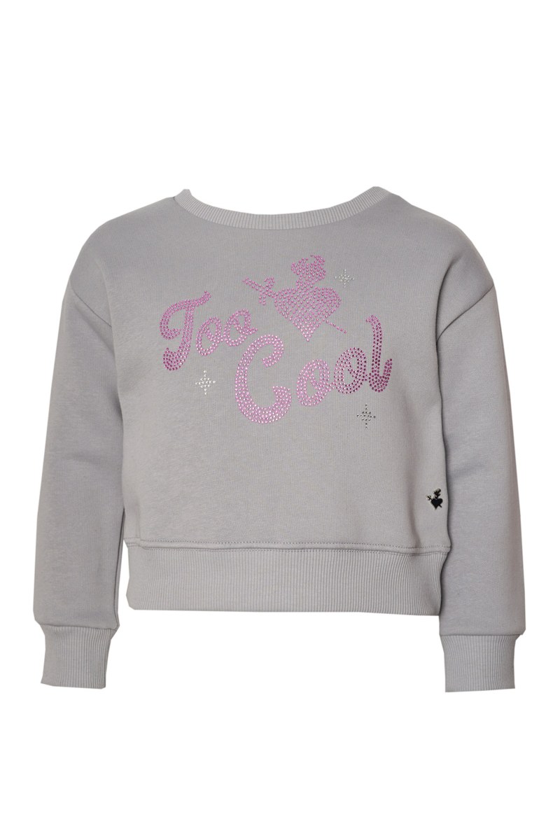 STRASS EMBELLISHED COTTON SWEATSHIRT FOR GIRLS-24632055-200