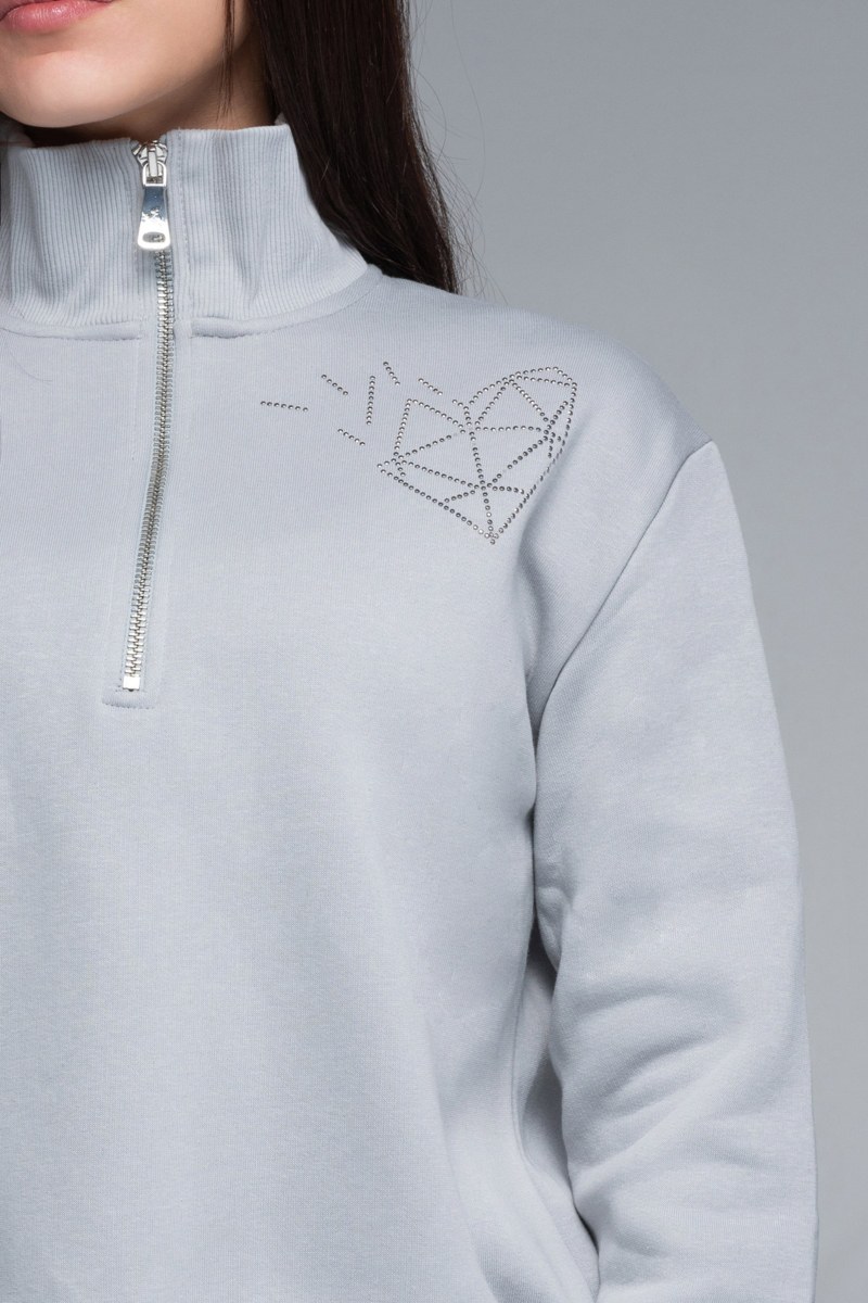 STRASS EMBELLISHED COTTON CROPPED SWEATSHIRT FOR TEENS-24632081-200