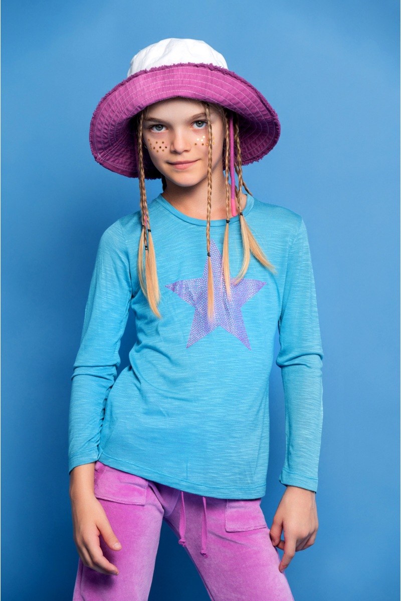 EMBELLISHED LONG SLEEVED COTTON TOP FOR GIRLS-24632093-423