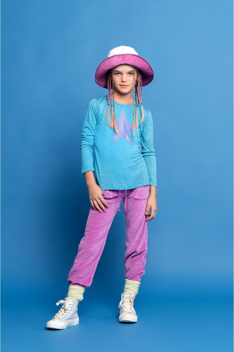 EMBELLISHED LONG SLEEVED COTTON TOP FOR GIRLS-24632093-423