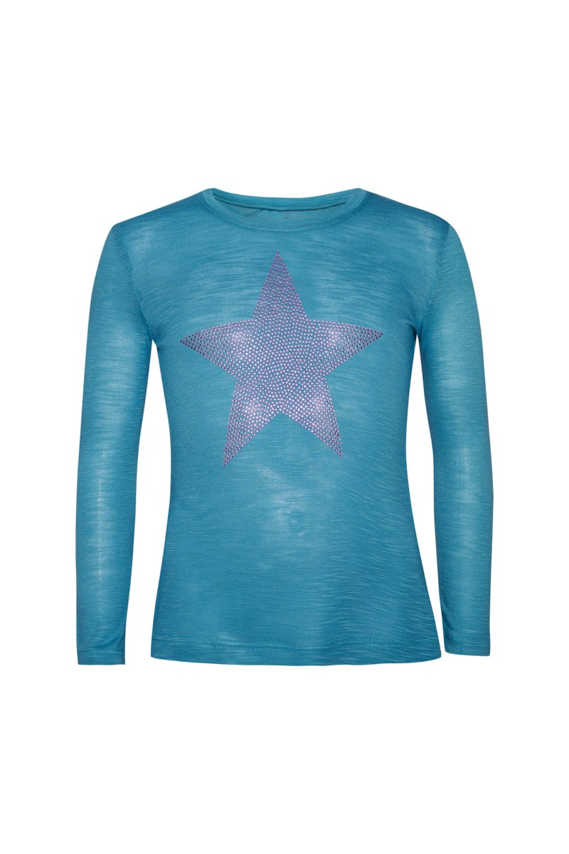 EMBELLISHED LONG SLEEVED COTTON TOP FOR GIRLS-24632093-423