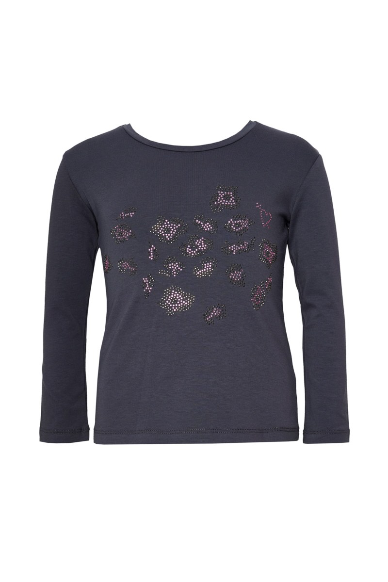 EMBELLISHED LONG SLEEVED COTTON TOP FOR GIRLS-24632125-526