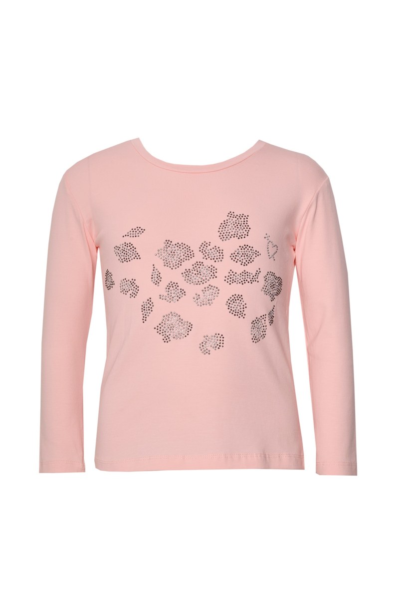 EMBELLISHED LONG SLEEVED COTTON TOP FOR GIRLS-24632127-711
