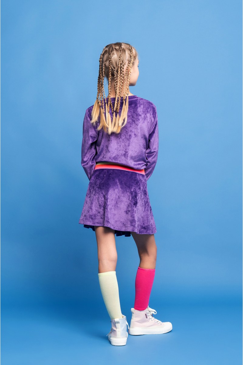 MONOCHROME SUPER SOFT VELOUR MINI DRESS FOR GIRLS-24634025-812