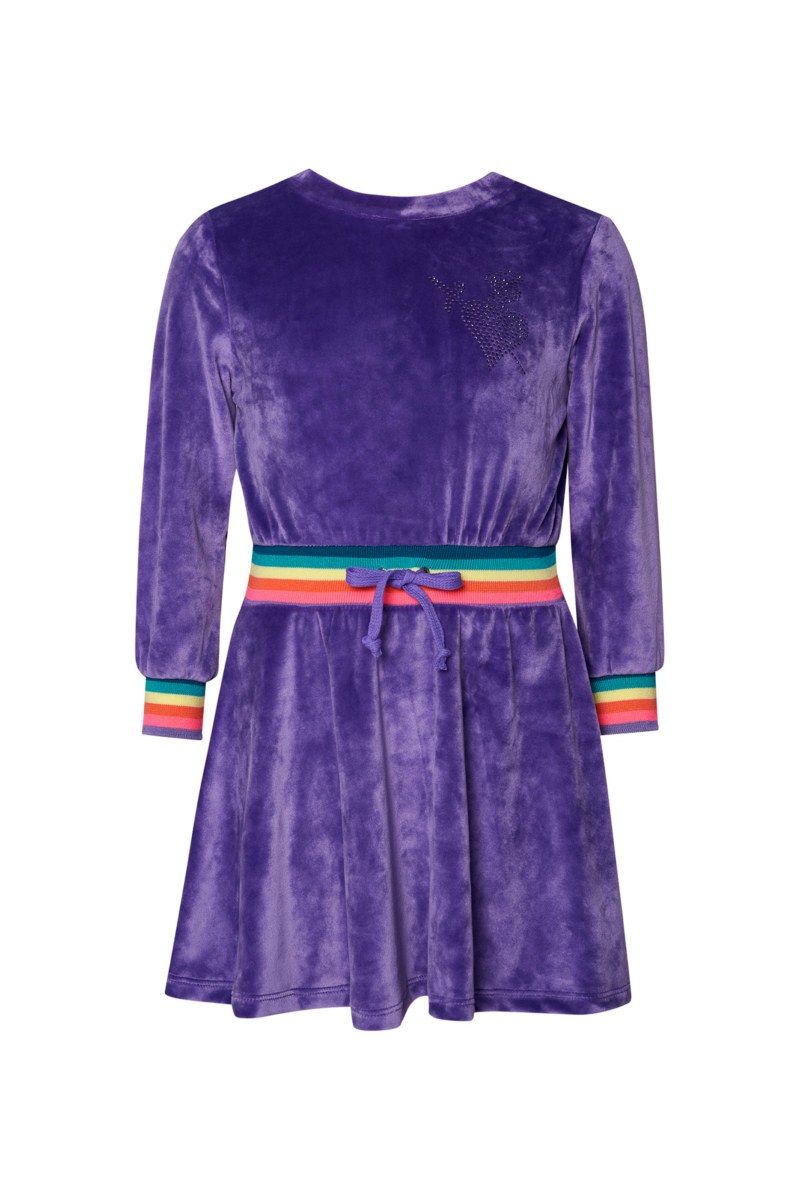 MONOCHROME SUPER SOFT VELOUR MINI DRESS FOR GIRLS-24634025-812