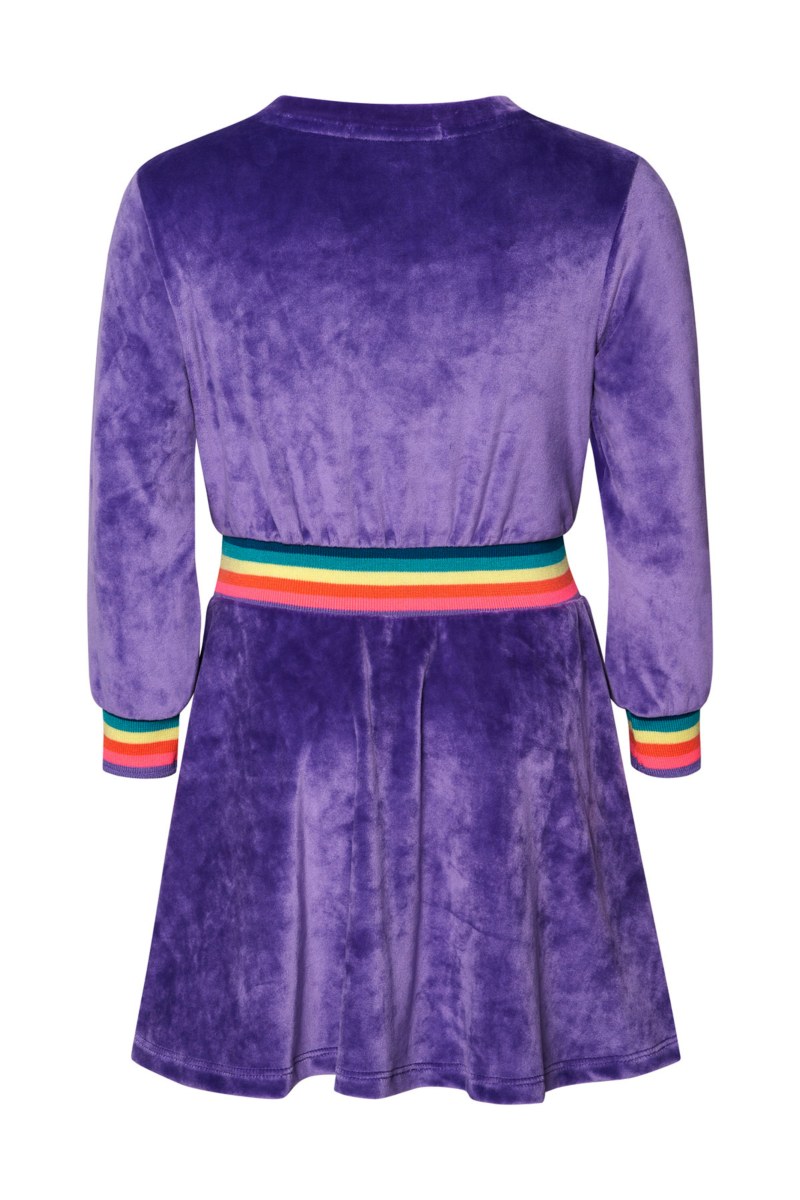 MONOCHROME SUPER SOFT VELOUR MINI DRESS FOR GIRLS-24634025-812