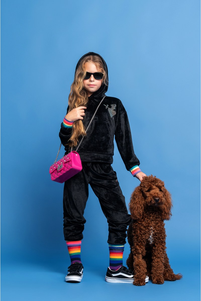 SUPER SOFT VELOUR MONOCHROME TRACKSUIT SET FOR GIRLS-24638010-110