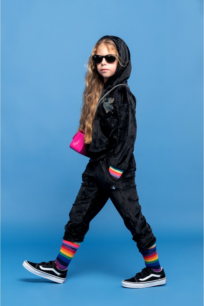 SUPER SOFT VELOUR MONOCHROME TRACKSUIT SET FOR GIRLS-24638010-110