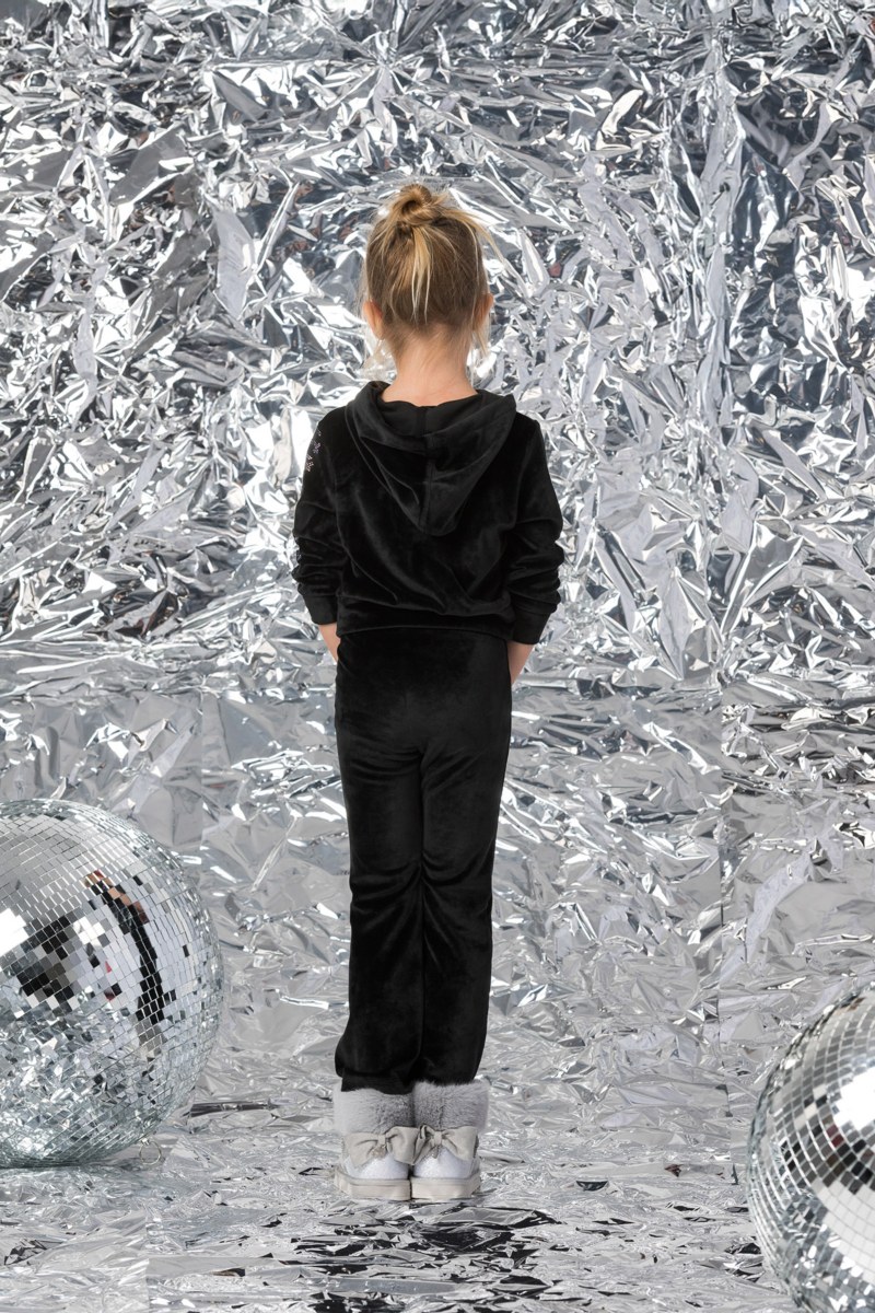 SUPER SOFT VELOUR SET FOR GIRLS WITH FAUX LEATHER PATCH POCKET-24638122-110