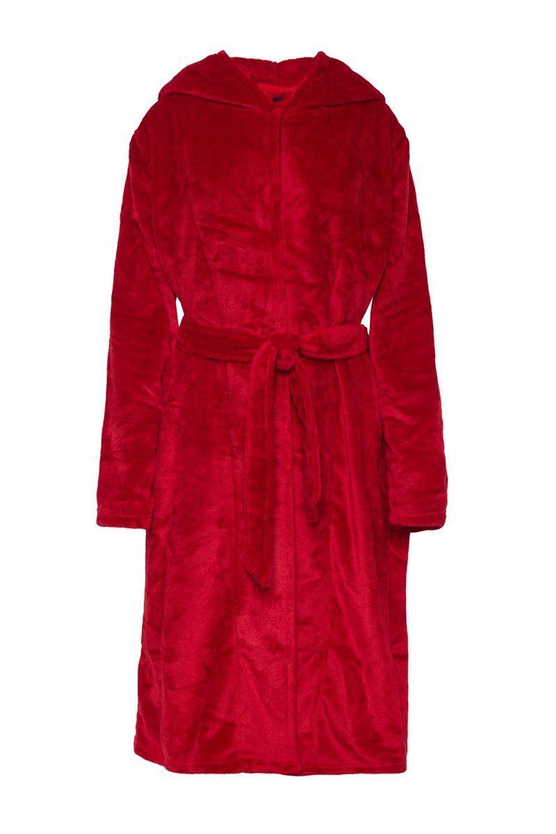 MONOCHROME FLEECE NIGHT ROBE IN LONG LENGTH-24738011-632