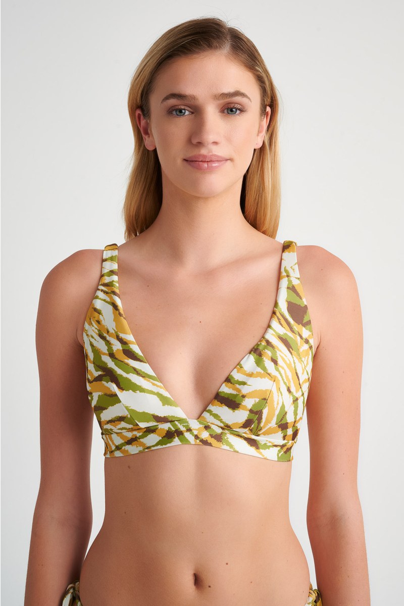 PRINTED SWIMWEAR TRIANGLE BIKINI TOP-24801160-521