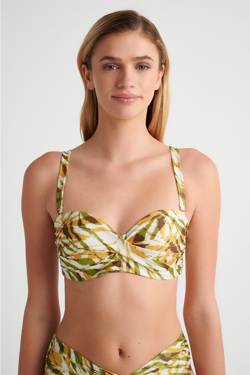 PRINTED TWIST SWIMWEAR BIKINI TOP IN CUP D-24801161D-521