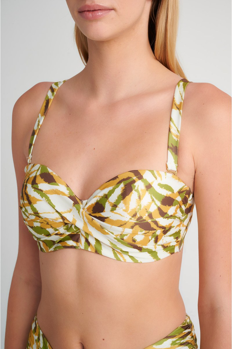 PRINTED TWIST SWIMWEAR BIKINI TOP IN CUP D-24801161D-521