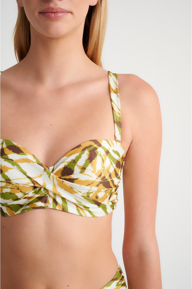 PRINTED TWIST SWIMWEAR BIKINI TOP IN CUP D-24801161D-521