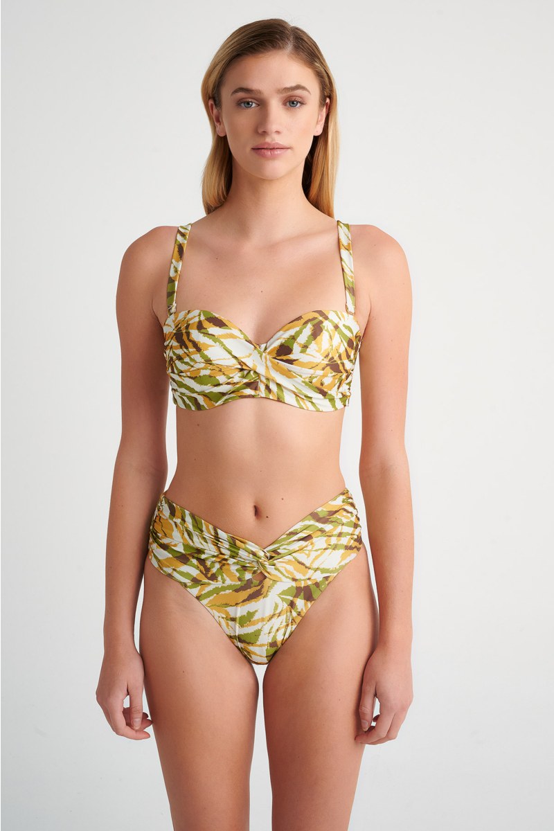 PRINTED TWIST SWIMWEAR BIKINI TOP IN CUP D-24801161D-521