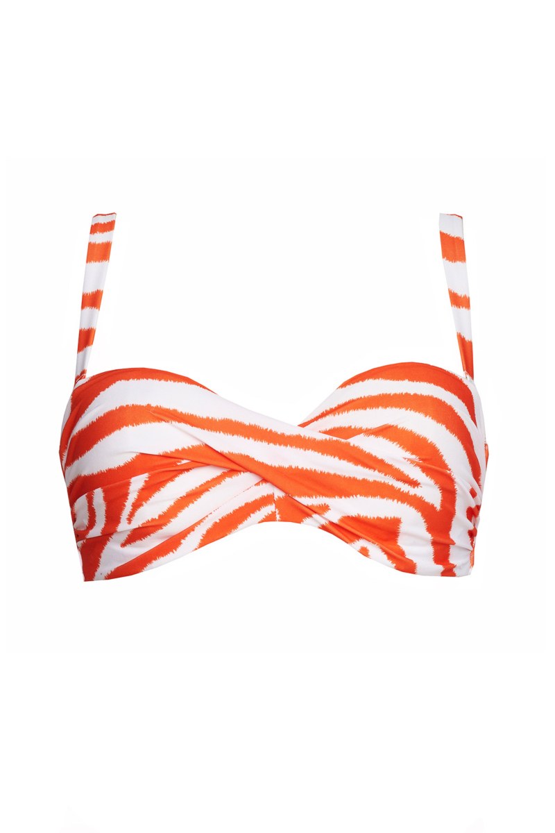ZEBRA PRINTED TWIST SWIMWEAR BIKINI TOP IN CUP D-24801201D-622