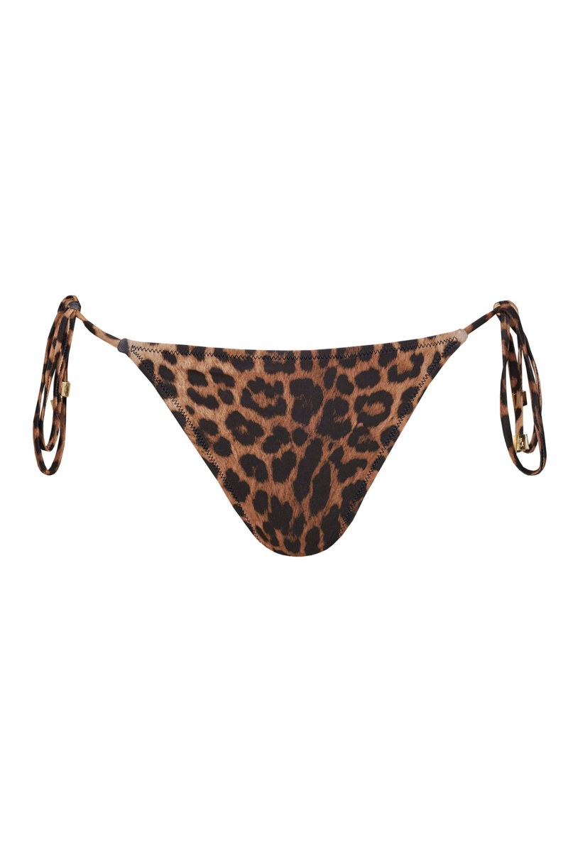FASHION LEOPARD PRINTED TIE-SIDE BIKINI BOTTOM-24802025-331